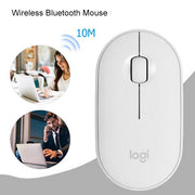 Mouse ottico wireless Bluetooth silenzioso Logitech Pebble Cobblestone a 3 tasti, 1000 DPI, portata wireless: 10 m