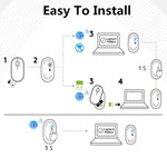 Mouse ottico wireless Bluetooth silenzioso Logitech Pebble Cobblestone a 3 tasti, 1000 DPI, portata wireless: 10 m
