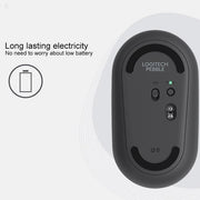 Mouse ottico wireless Bluetooth silenzioso Logitech Pebble Cobblestone a 3 tasti, 1000 DPI, portata wireless: 10 m