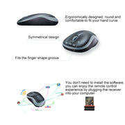 Mouse ottico wireless Logitech M185 da 2,4 GHz, 3 tasti, 1000 DPI, portata wireless: 10 m