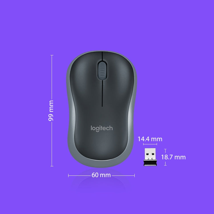 Logitech M186 Mouse wireless per ufficio Computer desktop portatile USB a risparmio energetico universale