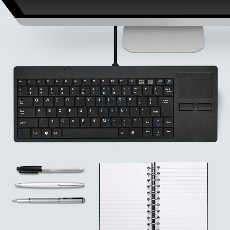 MC-818 Tastiera per computer cablata ultrasottile con touchpad a 82 tasti