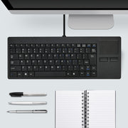 MC-818 Tastiera per computer cablata ultrasottile con touchpad a 82 tasti