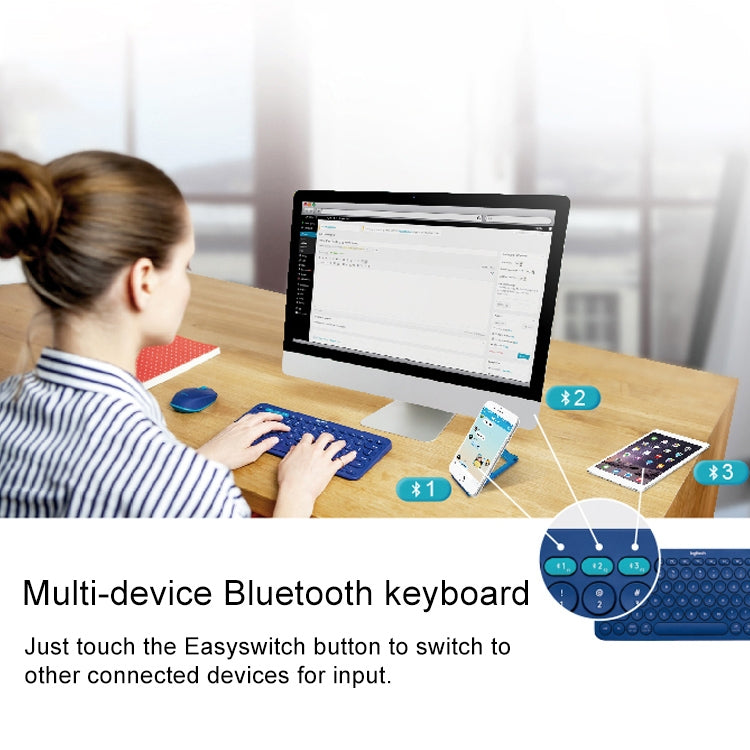Tastiera Bluetooth wireless portatile multidispositivo Logitech K380, K380