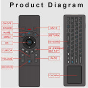 T6 Versione colorata leggera Air Mouse Tastiera wireless da 2,4 GHz Telecomando con touchpad e apprendimento IR per PC, TV Box Android / Smart TV, dispositivi multimediali, T6
