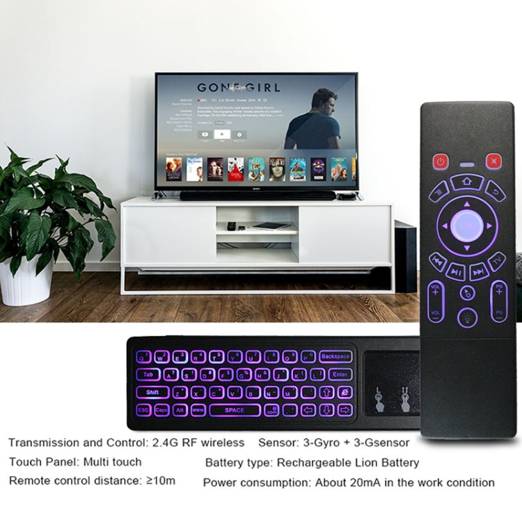 T6 Versione colorata leggera Air Mouse Tastiera wireless da 2,4 GHz Telecomando con touchpad e apprendimento IR per PC, TV Box Android / Smart TV, dispositivi multimediali, T6