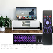 T6 Versione colorata leggera Air Mouse Tastiera wireless da 2,4 GHz Telecomando con touchpad e apprendimento IR per PC, TV Box Android / Smart TV, dispositivi multimediali, T6