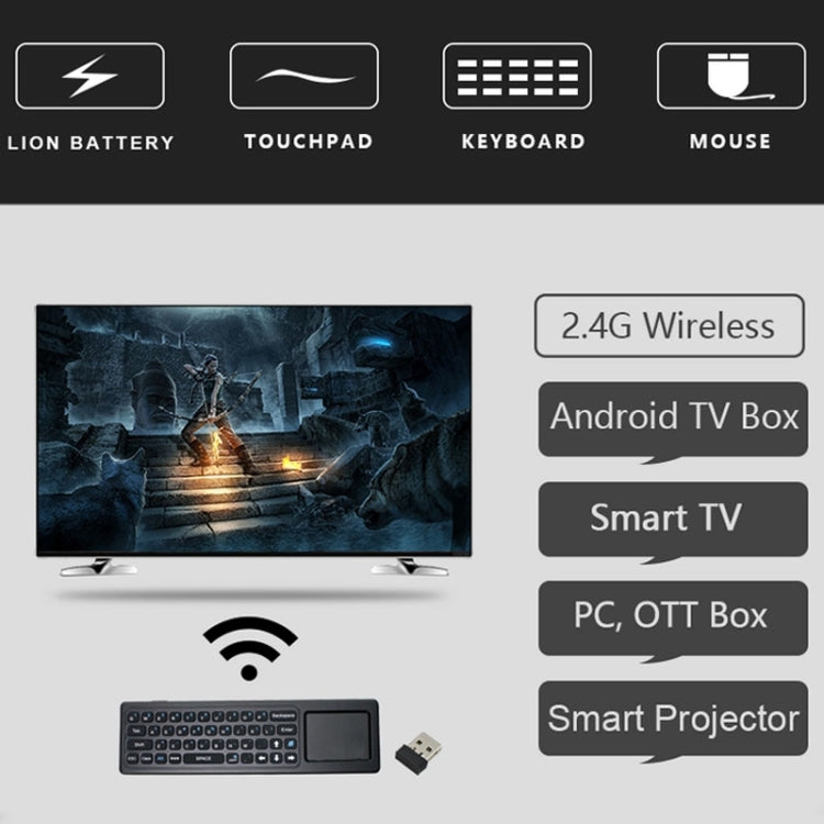 T6 Versione colorata leggera Air Mouse Tastiera wireless da 2,4 GHz Telecomando con touchpad e apprendimento IR per PC, TV Box Android / Smart TV, dispositivi multimediali, T6