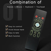 T6 Versione colorata leggera Air Mouse Tastiera wireless da 2,4 GHz Telecomando con touchpad e apprendimento IR per PC, TV Box Android / Smart TV, dispositivi multimediali, T6