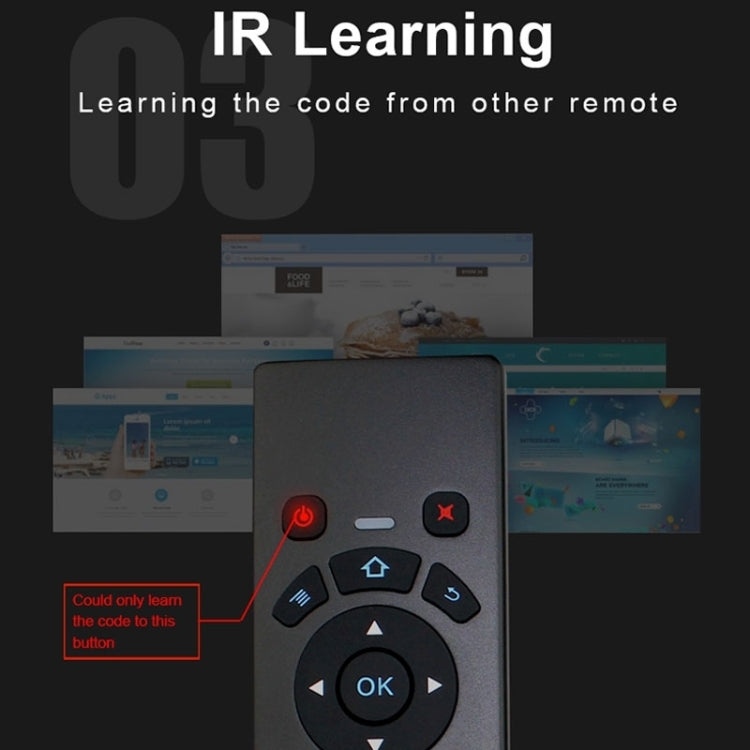 T6 Versione colorata leggera Air Mouse Tastiera wireless da 2,4 GHz Telecomando con touchpad e apprendimento IR per PC, TV Box Android / Smart TV, dispositivi multimediali, T6