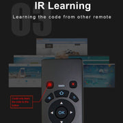 T6 Versione colorata leggera Air Mouse Tastiera wireless da 2,4 GHz Telecomando con touchpad e apprendimento IR per PC, TV Box Android / Smart TV, dispositivi multimediali, T6