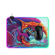 Tappetino per mouse illuminato con motivo Computer Monster, dimensioni: 35 x 25 x 0,4 cm, 35 x 25 x 0.4cm