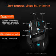 Serie AULA SoulKiller II Mouse da gioco cablato USB ottico competitivo a luce colorata 7D, risoluzione massima di 3500 DPI, SoulKiller II(B)
