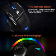 Serie AULA SoulKiller II Mouse da gioco cablato USB ottico competitivo a luce colorata 7D, risoluzione massima di 3500 DPI, SoulKiller II(B)
