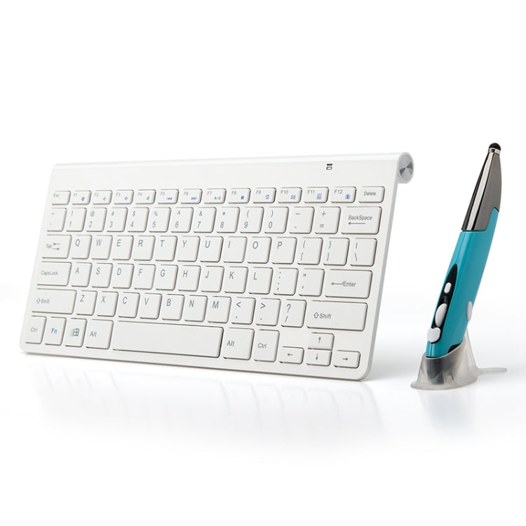 Set mouse ottico wireless con penna stilo intelligente KM-909 da 2,4 GHz + set tastiera wireless, Set White, Set Black