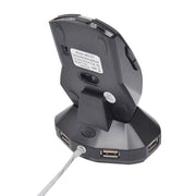 Mouse ottico ricaricabile wireless MZ-011 da 2,4 GHz 1600 DPI con funzione HUB, Blue, Silver, Black, Black Silver, White + Royal Blue, Pearl White
