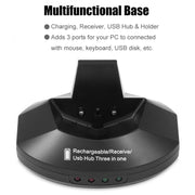 Mouse ottico ricaricabile wireless MZ-011 da 2,4 GHz 1600 DPI con funzione HUB, Blue, Silver, Black, Black Silver, White + Royal Blue, Pearl White