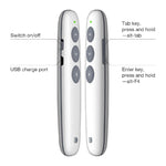 Doosl DSIT007 Penna con telecomando Cliker wireless per presentazioni Powerpoint ricaricabile da 2,4 GHz, distanza di controllo: 100 m (bianco), DSIT007