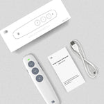 Doosl DSIT007 Penna con telecomando Cliker wireless per presentazioni Powerpoint ricaricabile da 2,4 GHz, distanza di controllo: 100 m (bianco), DSIT007