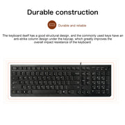 Lenovo K5819 Office Tastiera cablata ultrasottile semplice, K5819 (Black), K5819 (White)