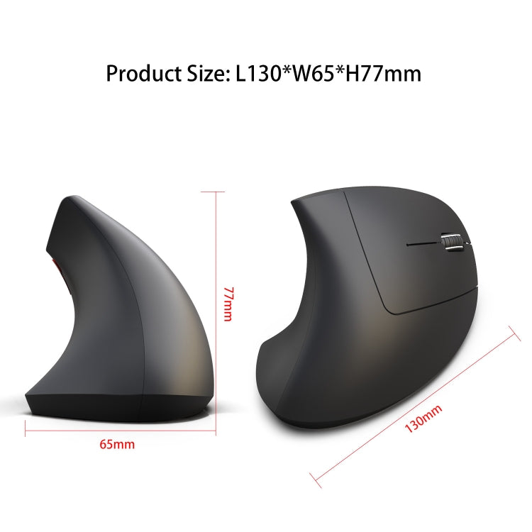 HXSJ T29 Bluetooth 3.0 Wireless Bluetooth 6 tasti 2400 DPI Mouse ottico verticale con ergonomia regolabile, 6 Buttons T29 Black, 6 Buttons T29 Grey