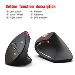 HXSJ T29 Bluetooth 3.0 Wireless Bluetooth 6 tasti 2400 DPI Mouse ottico verticale con ergonomia regolabile, 6 Buttons T29 Black, 6 Buttons T29 Grey