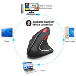 HXSJ T29 Bluetooth 3.0 Wireless Bluetooth 6 tasti 2400 DPI Mouse ottico verticale con ergonomia regolabile, 6 Buttons T29 Black, 6 Buttons T29 Grey