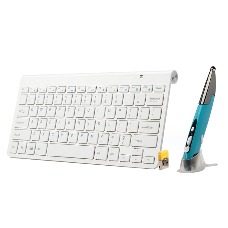 KM-909 Tastiera multimediale wireless da 2,4 GHz + Mouse ottico wireless con ricevitore USB Set per computer PC portatile, consegna colore mouse casuale, KM-909 Keyboard + Pen Mouse (White), KM-909 Keyboard + Pen Mouse (Black)