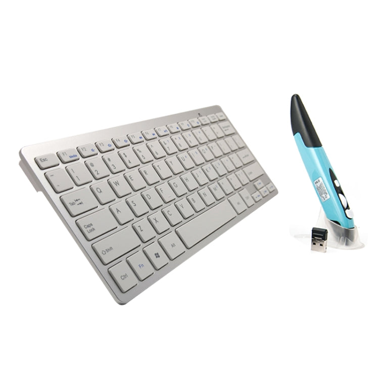 Tastiera multimediale wireless KM-808 da 2,4 GHz + mouse ottico wireless con ricevitore USB impostato per computer PC portatile, consegna colore mouse casuale, KM-808 Keyboard + Pen Mouse (White), KM-808 Keyboard + Pen Mouse (Black)