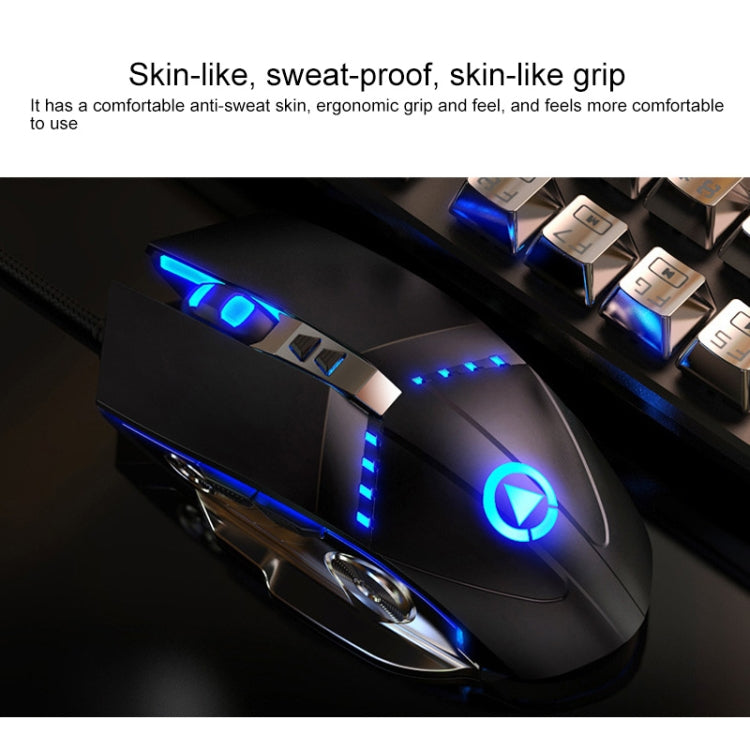 YINDIAO K002 Tastiera retroilluminata RGB con sensazione meccanica cablata USB + set mouse ottico silenzioso, RGB Backlight / Black, RGB Backlight / Silent / Black, Orange Backlight / Black, RGB Backlight / White