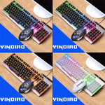 Set tastiera meccanica RGB, mouse ottico e cuffie RGB