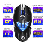 Mouse da gioco cablato programmabile con luce RGB regolabile in 4 modalità YINDIAO G4 3200 DPI