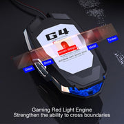 Mouse da gioco cablato programmabile con luce RGB regolabile in 4 modalità YINDIAO G4 3200 DPI