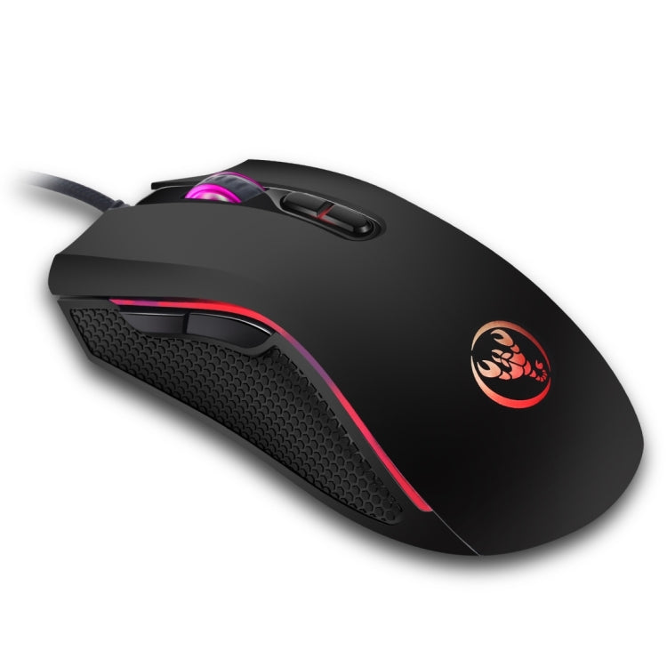 HXSJ A869 Gioco cablato luminoso colorato Mouse ottico ergonomico regolabile a 7 tasti 3200 DPI, A869