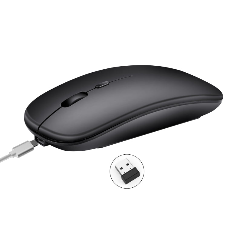 Mouse ottico silenzioso regolabile a tre velocità wireless HXSJ M80 da 2,4 GHz 1600 DPI, Black, Grey, Gold, Rose Gold, Silver, White