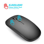 Mouse ottico silenzioso regolabile a tre velocità wireless HXSJ M80 da 2,4 GHz 1600 DPI, Black, Grey, Gold, Rose Gold, Silver, White
