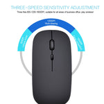 Mouse ottico silenzioso regolabile a tre velocità wireless HXSJ M80 da 2,4 GHz 1600 DPI, Black, Grey, Gold, Rose Gold, Silver, White