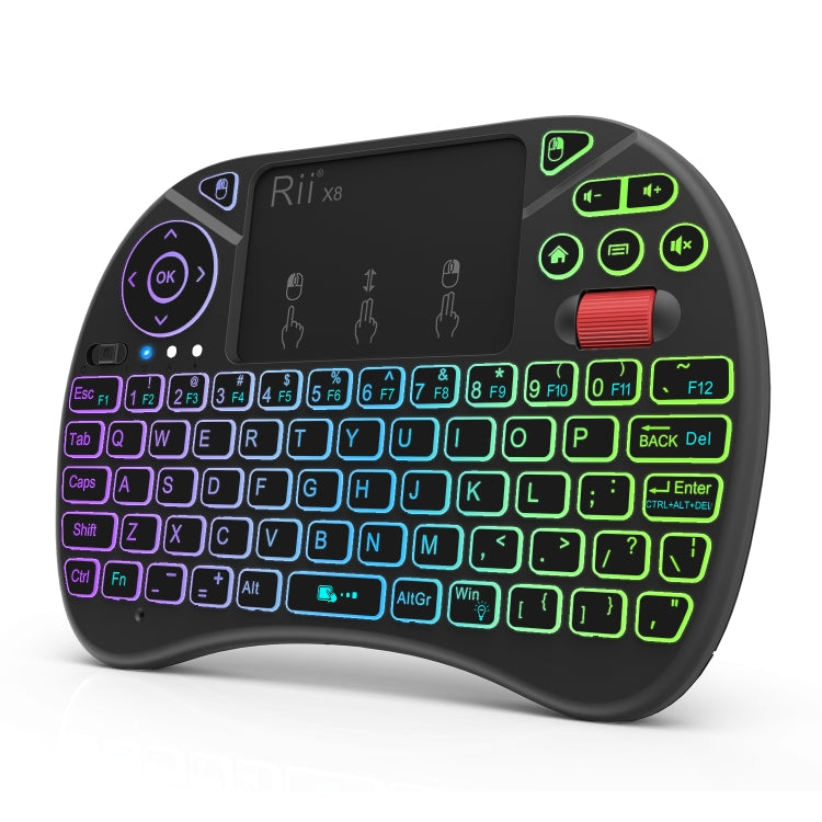 Touchpad combinato da 2,5 pollici con retroilluminazione (nero), Rii X8