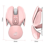 Mouse silenzioso wireless regolabile in 3 modalità HXSJ T37 da 2,4 GHz 1600 dpi, T37 Pink, T37 Black