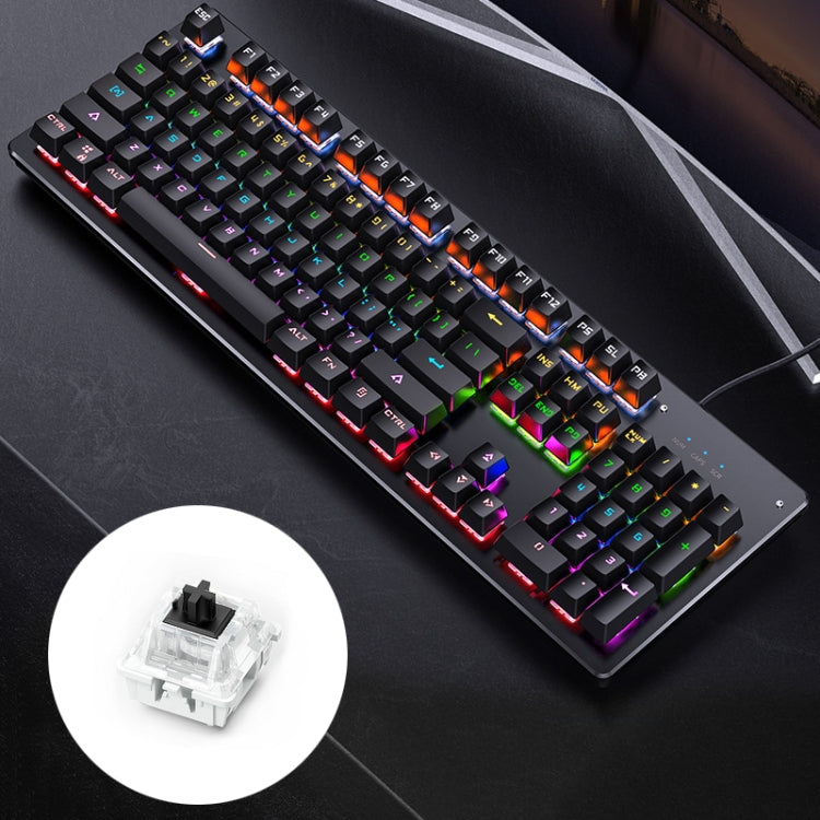YINDIAO Tasti quadrati classici Tastiera cablata da gioco meccanica USB a luce mista, albero nero, Square Keys,Black Shaft (Black)