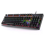 YINDIAO Tasti quadrati classici Tastiera cablata da gioco meccanica USB a luce mista, albero nero, Square Keys,Black Shaft (Black)
