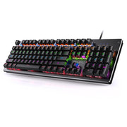 YINDIAO Tasti quadrati classici Tastiera cablata da gioco meccanica USB a luce mista, albero nero, Square Keys,Black Shaft (Black)