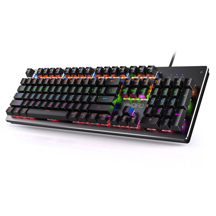 YINDIAO Tasti quadrati classici Tastiera cablata da gioco meccanica USB a luce mista, albero nero, Square Keys,Black Shaft (Black)