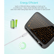 Mini tastiera wireless H18+ da 2,4 GHz, touchpad completo con retroilluminazione regolabile a 3 livelli (nero), H18+ Backlight Keyboard