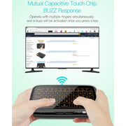 Mini tastiera wireless H18+ da 2,4 GHz, touchpad completo con retroilluminazione regolabile a 3 livelli (nero), H18+ Backlight Keyboard