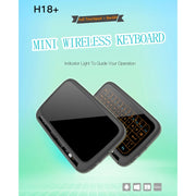 Mini tastiera wireless H18+ da 2,4 GHz, touchpad completo con retroilluminazione regolabile a 3 livelli (nero), H18+ Backlight Keyboard