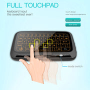 Mini tastiera wireless H18+ da 2,4 GHz, touchpad completo con retroilluminazione regolabile a 3 livelli (nero), H18+ Backlight Keyboard