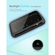 Mini tastiera wireless H18+ da 2,4 GHz, touchpad completo con retroilluminazione regolabile a 3 livelli (nero), H18+ Backlight Keyboard