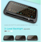 Mini tastiera wireless H18+ da 2,4 GHz, touchpad completo con retroilluminazione regolabile a 3 livelli (nero), H18+ Backlight Keyboard