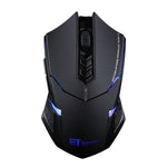 Mouse da gioco wireless muto ET X-08 a 7 tasti 2400 DPI 2.4G con ricevitore USB e retroilluminazione colorata